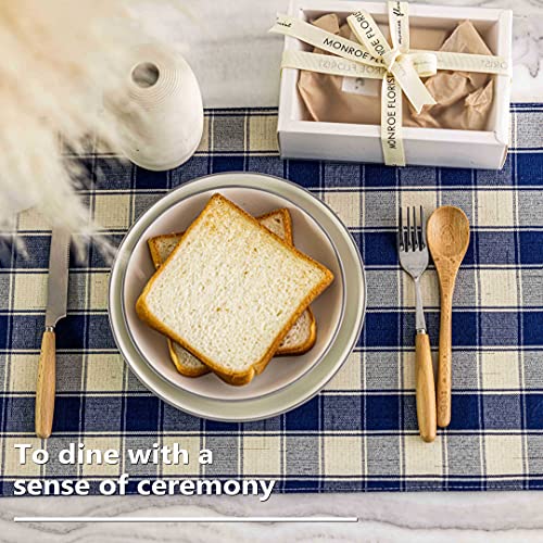 Home-Brilliant-Farmhouse-Placemats-Set-of-6-Machine-Washable-Place-Mats-for-Kitchen-Table-Mats-13-x-19-inches-Checker-Plaid-Navy-Blue Home Brilliant Farmhouse Placemats Set of 6 Machine Washable Place Mats for Kitchen Table Mats 13 x 19 inches Checker Plaid Navy Blue