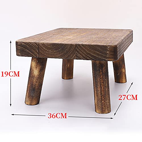 Taburete de madera resistente y duradero de estilo retro alto 4