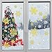 MELLIEX 116 pièces Noël Autocollants Fenetre Décalcomanie Flocon De Neige Stickers pour Noël Fenêtre Porte Décoration (8 Feuilles)