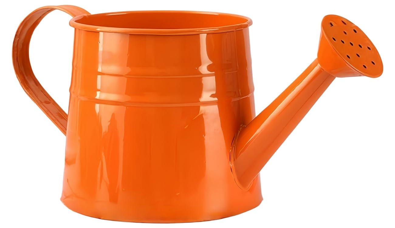 Metal Watering Can for Gardening, Iron Mini Kettle Gardening Water Pot Garden Watering Cans Tinplate Watering Kettle Gardening Tools for Succulents Bonsai Houseplants - Orange