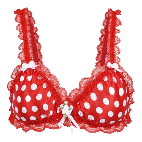 Bralette satin froufrou et dentelle avec coupe ajustée confort absolu