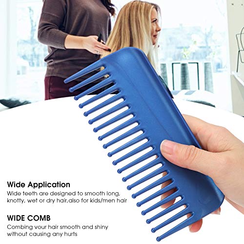Peine duro para cabello sin mango color azul miniatura 7