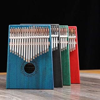 LIWEISDSDFS Piano Kalimba à 17 touches avec corps en acajou bleu – Image 3