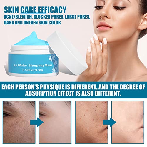 3 Pcs Beauty Hydra Moist Ice Water Sleeping Mask, Hydra Moist Moisturizer Ice Water Sleeping Mask, Hydro Face Mask For Plump Glowing Skin #TOP7
