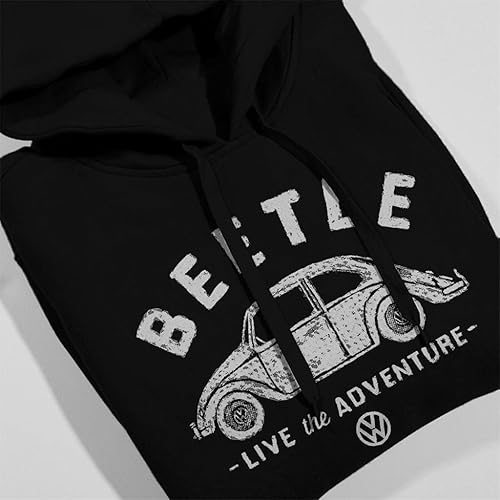 Miniatura 4 de Volkswagen Sudadera con capucha para hombre Beetle White Live The Adventure Retro Logo