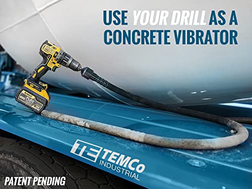 TEMCo Cordless Concrete Vibrating Tool, Drill-powered Concrete Vibrator