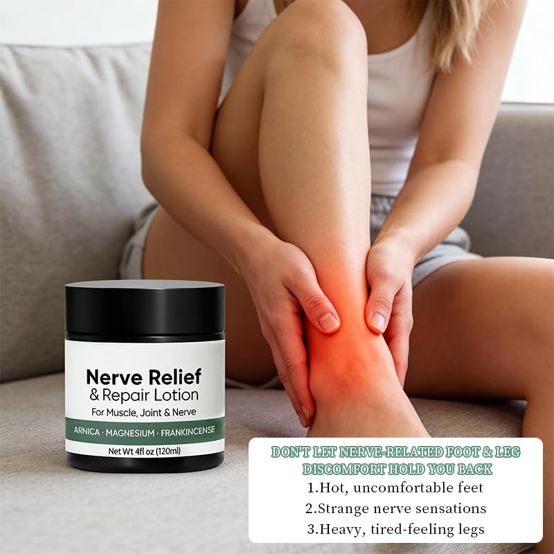 Nerve Relief Cream with Arnica, Daily Comfort & Nourishing Lotion for Hands, Feet, Knees, Neck & Back, with Magnesium Cream Formula, 3.5 oz (1 Pack) - Image 3