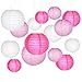 Price comparison product image Paper Lanterns, SMALUCK 15 Packs 6" 8" 10" Chinese Round Lantern Paper Hanging Decorations with Assorted Colors and Sizes for Birthday Bridal Wedding Baby Shower Festival Party Decorations