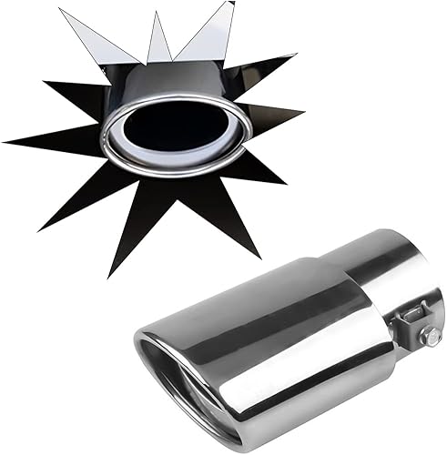 Miniatura 1 de Punta de escape de acero inoxidable para automóvil, tubo de escape universal de 5.5 pulgadas, tubo trasero de garganta trasera de modificación,