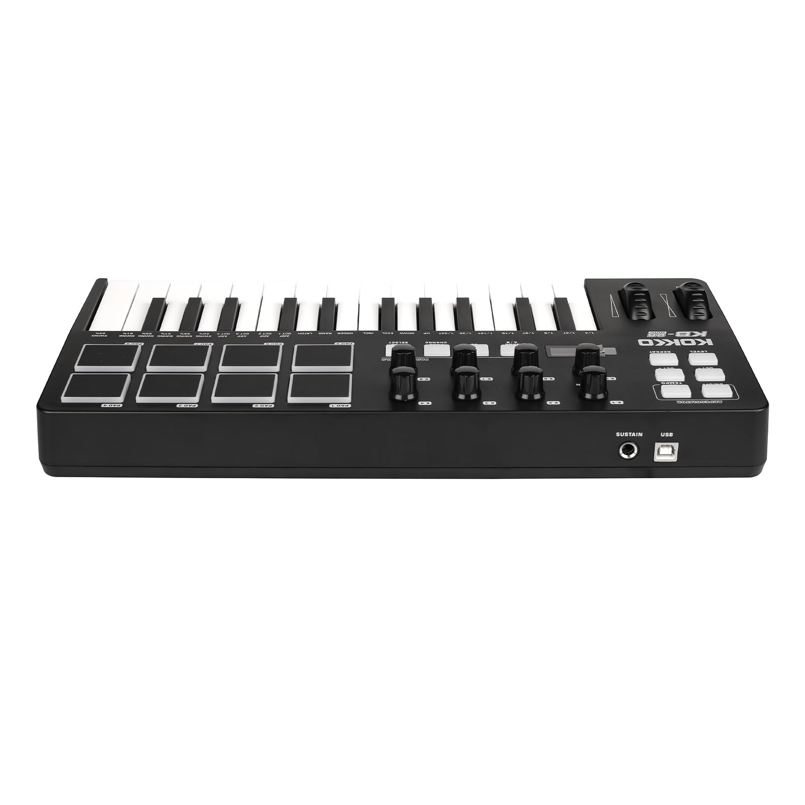 Tastiera Controller MIDI Professionale a 25 Tasti per Produzione Musicale con Funzioni Versatili per Software DAW e Drum Pad, Alimentazione USB, Ideale Appassionati di Musica e Produttori,