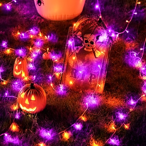 100' WASTROYAL Halloween Plug-in String Lights (Purple Orange or Warm White) - image 7