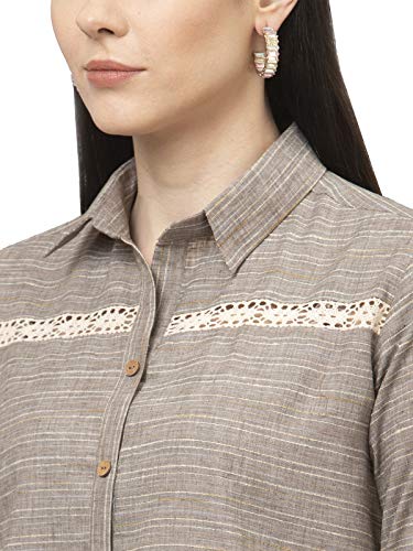 Image of Selvia Women's Regular Fit Dress Shirt (137TKR2732-M Grey M)