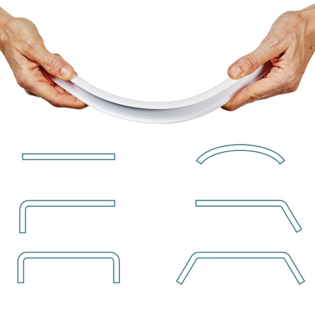 Rieles para Cortinas Curvables para Techo, Riel Altamente Flexible y Resistente, Fácilmente Ajustable a cualquier forma, Guías decorativas CINTACOR Blanco 300 cm