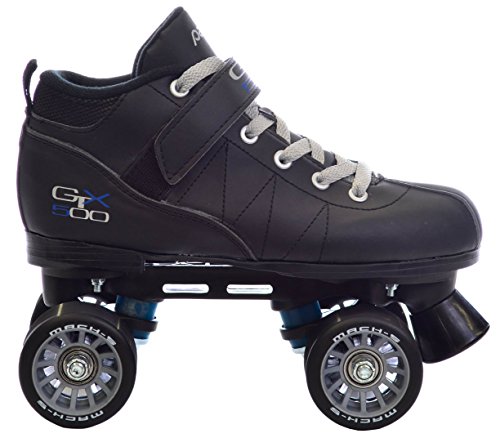 Pacer Black Mach-5 GTX500 Quad Speed Roller Skates (Mens 9 / Ladies 10)