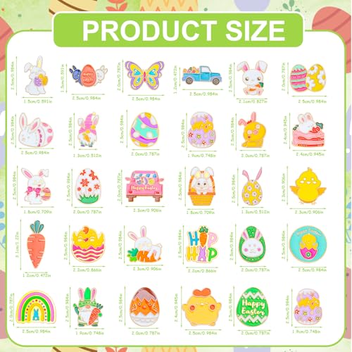 Image of SANNIX 60Pcs Easter Pins, Easter Enamel Lapel Pins Assorted Bunny Eggs Carrot Butterfly Pin Badge Cartoon Backpack Pin Brooches for Clothes Bags Hats Accessories, 30 Styles