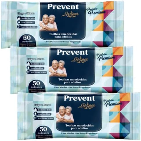 Kit 3 Pacotes de Toalhas Umedecidas Lenço Umedecido Geriátrica 15...
