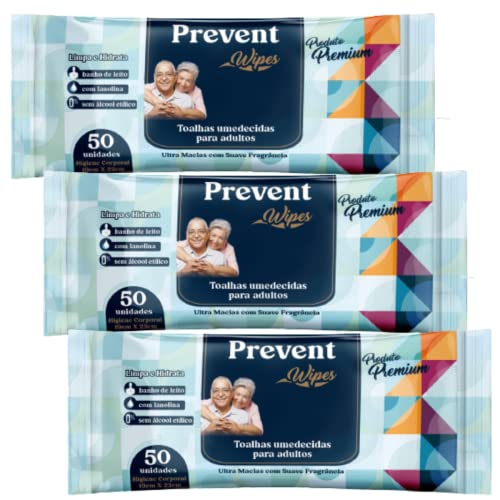Kit 3 Pacotes de Toalhas Umedecidas Lenço Umedecido Geriátrica 15...