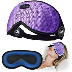 Sleep Mask Headphones Bluetooth 5.4 with 3D Removable Hot Cold Compress, TOPOINT Weighted Eye Mask Blackout Soft Cooling Breathable for Women Men Deep Sleep Relax Tired Office Travel