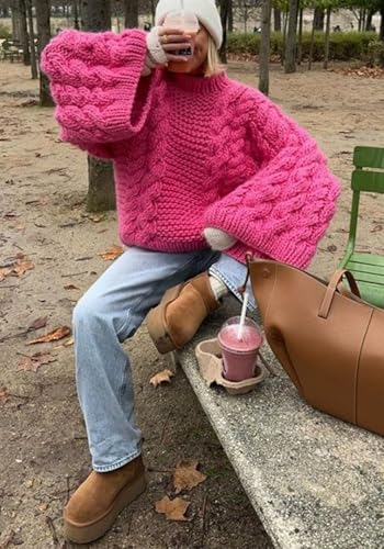 Image of Unybwonn Fall Plus Size Sweaters for Women Loose Batwing Sleeve Cute Cable Knitted Tops Y2k Loose Pullover Outfits Red
