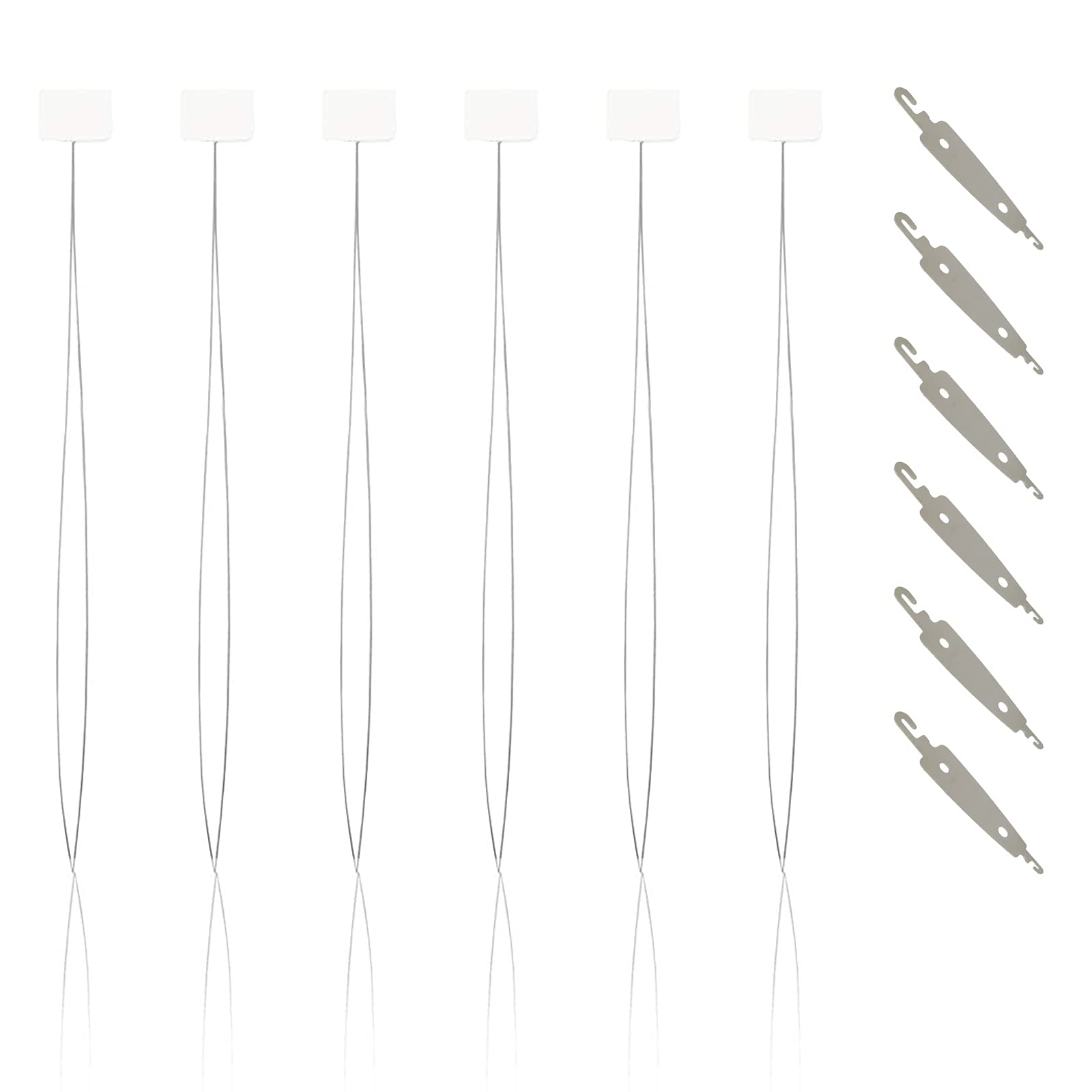 JSM 6 Pieces Needle Threaders for Embroidery Floss Cross Stitching Craft Tool for DIY Hand Sewing, 20cm(Bonus with 6pcs Small Needle threaders)