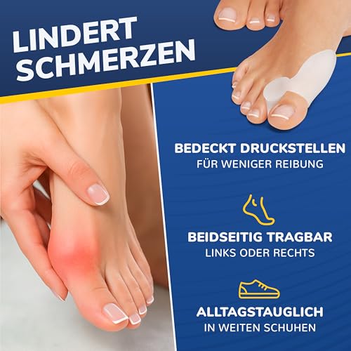 FLEXIFEET® Hallux Valgus Korrektur Zehenspreizer für den Großen Zeh - 6 Stk Zehentrenner Hallux Valgus, Ballenzehen Korrektur - Hallux Valgus Bandage Universalgröße, Damen, Herren, 0% BPA
