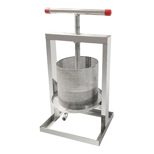 XADBDM 手動ジューサー 蜂蜜分離器 蜂蜜ジューサー 304ステンレス鋼 T 字型ハンドル付き 2/4/8L 回転により労力を節約 蜂蜜分離器 しっかりと固定され 耐圧性と変形性 果汁残渣の分離 滑り止めハンドル 蜂蜜濾過器 家庭用 圧搾機 業務用(4