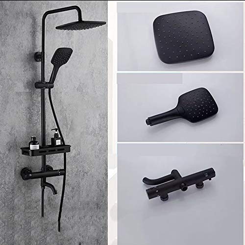 Ensemble de douche thermostatique noir pour une ambiance spa moderne et relaxante