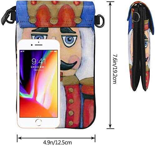 Crazy Design Nutcracker Blue Women Soft PU Leather Cellphone Purse Wallet Handbag Small Crossbody Shoulder Bag3