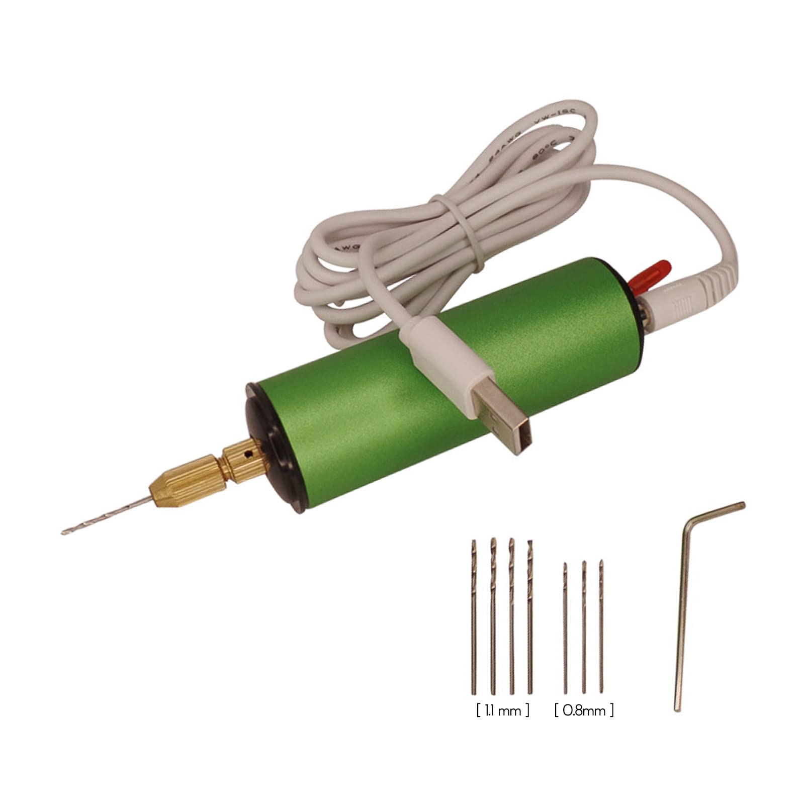 Electric Hand Drill Pin Vise Drill with 8 Drill Bits, Aluminum Alloy Shell Micro Tool for Wood Plastic Sculpture - Image 3