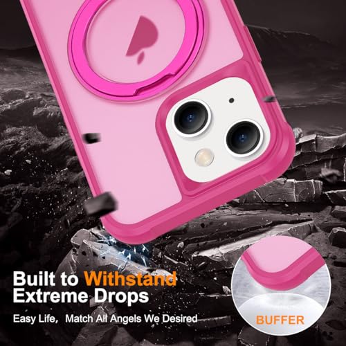 Image of Compatible with iPhone 15 Plus Case with Stand 6.7 inch,Rose Red