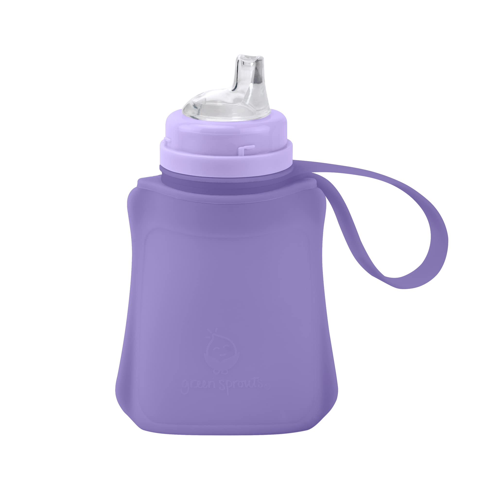 green sproutsSprout Ware Sip & Straw Pocket made from Silicone and Plants (8 oz.), Non-toxic Silicone Plant-based Plastic Sip & Straw Pocket- Violet