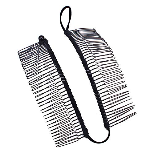 Miniatura 2 de Cabello francés grande con clip de plátano, 40 peines que se estiran y ajustan, cómodo, sin daños ni arrugas, sujeción durante todo el día para