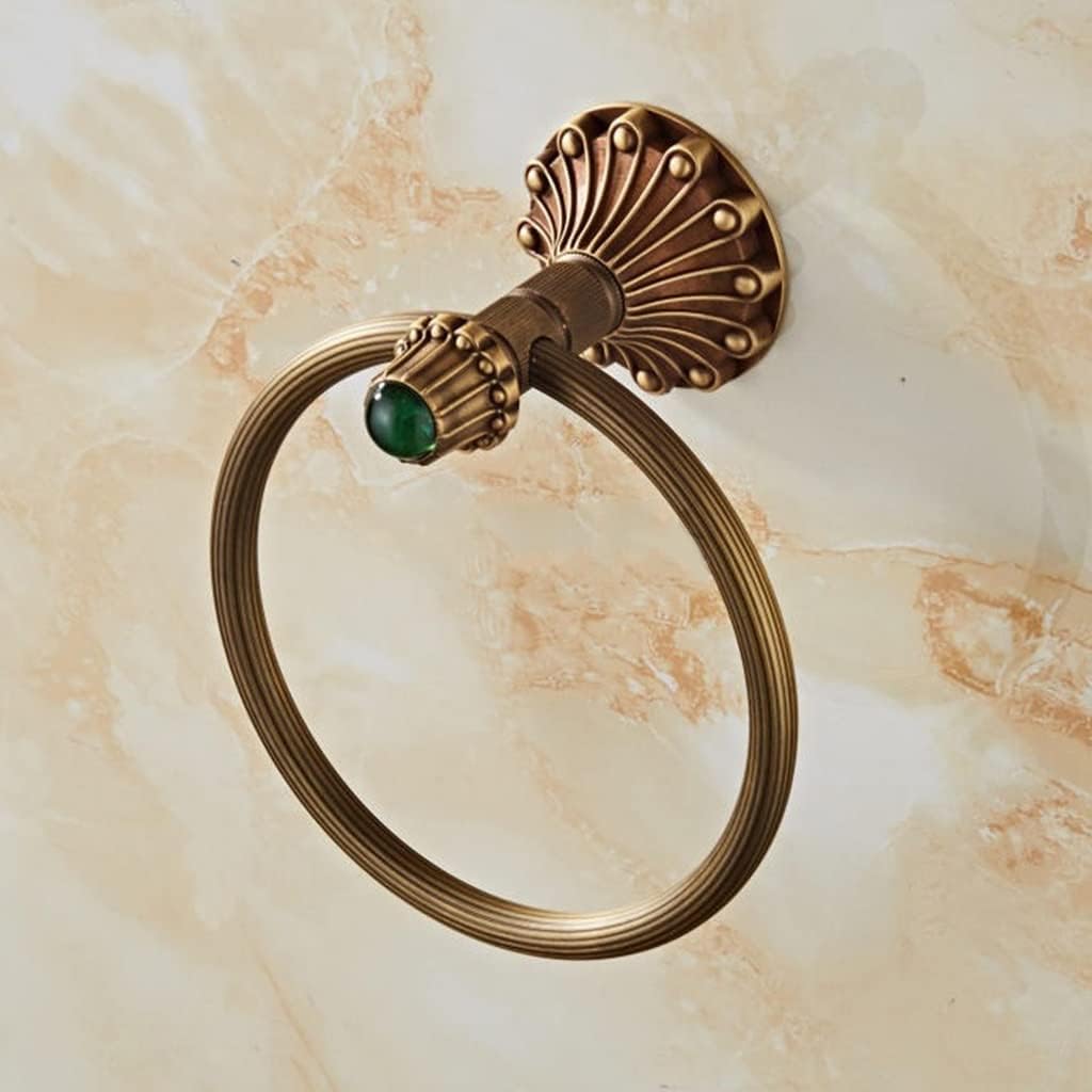 LSLYTQ Antique All-Copper Bath Towel Ring, Hand Towel Holder Round Towel Hanger Wall Mount Bathroom Hardware