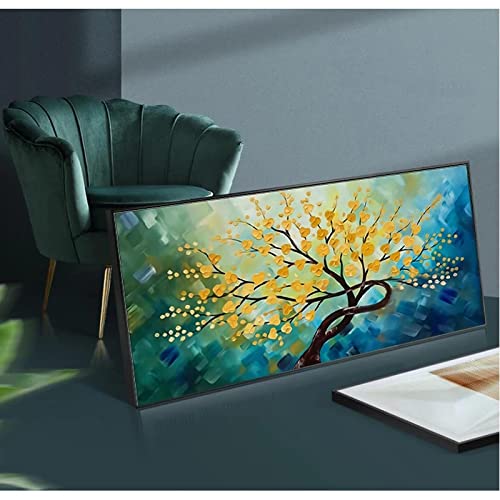 Peinture arbre d'or imprimée sur toile 50x100 cm design moderne pour salon