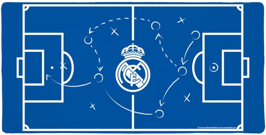 Graphics & More Real Madrid Blue Plan Large Gaming Mouse Pad Desk Mat with Stitched Edges, Non-Slip Base for Gamer, Home and Office, 31.5 x 15.7