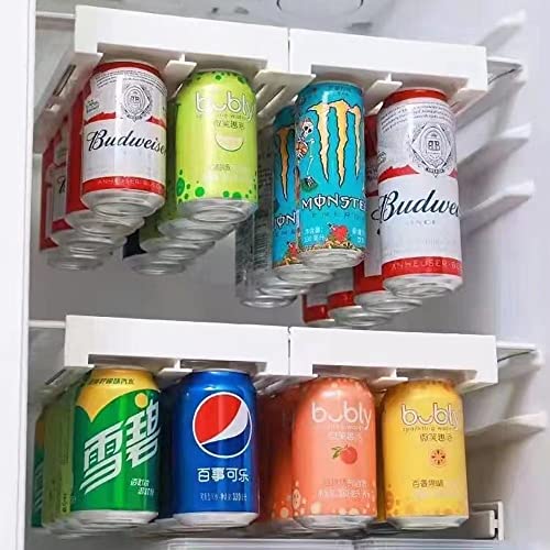 Organiseur de canettes de soda pour réfrigérateur, distributeur de canettes de soda à suspendre, support de rangement coulissant pour réfrigérateur