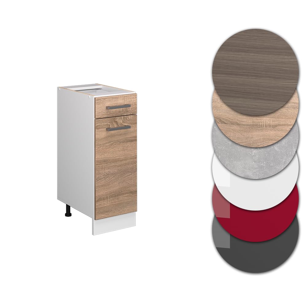 Vicco Mueble bajo de Cocina R-Line, Sonoma, 30 cm | sin encimera, para combinación libre dentro de sistemas de cocina modulares