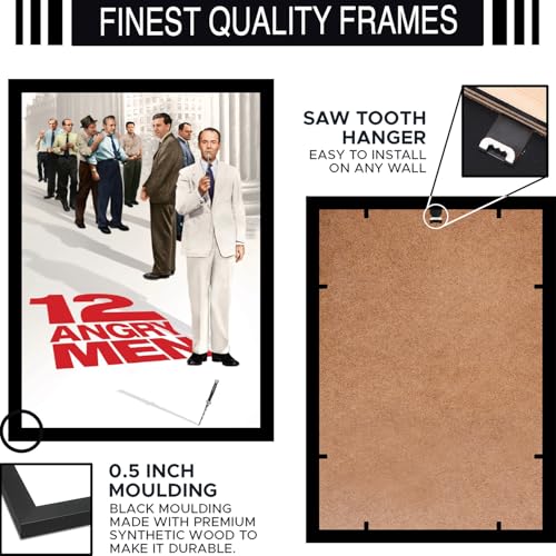 Image of BLINKART 12 Angry Men Movie Poster Frame 8x12 Inch | Premium 300 GSM Paper Wall Print | Mid Century Vintage Film Artwork for Home, Bedroom, Living Room, Office | Framed Photo Decor