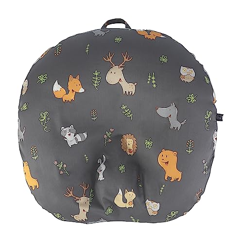 Image of IBraFashion Removable Newborn Lounger Cover Nursing Pillow Slipcover Soft Snug Fits Boppy Lounger(Grey, Cute Animals)