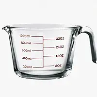 Jarra Medidora De Vidro Borossilicato 1000ml Com Escala Em ML E Oz Resistente À Altas Temperaturas Ideal Para Cozinha E Receitas