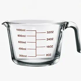 Jarra Medidora De Vidro Borossilicato 1000ml Com Escala Em ML E Oz Resistente À Altas Temperaturas Ideal Para Cozinha E Receitas