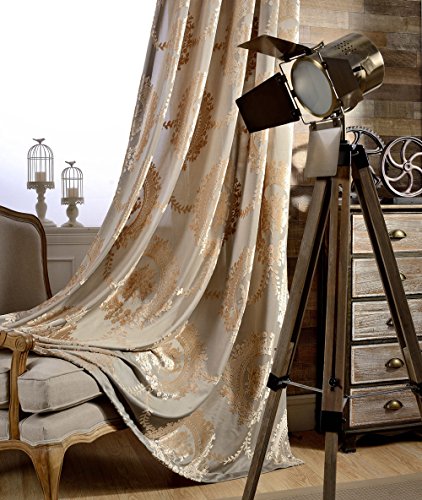 adaada 2er-Set Luxus vorhänge Europäische Jacquard vorhänge für...