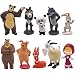 MEZHEN Decorazioni Torta Orso Decorazioni per Torte Compleanno Cake Topper per Torte Figure Compleanno Decorazioni per Feste Animal Cupcake Topper Battesimo 10 Pezzi