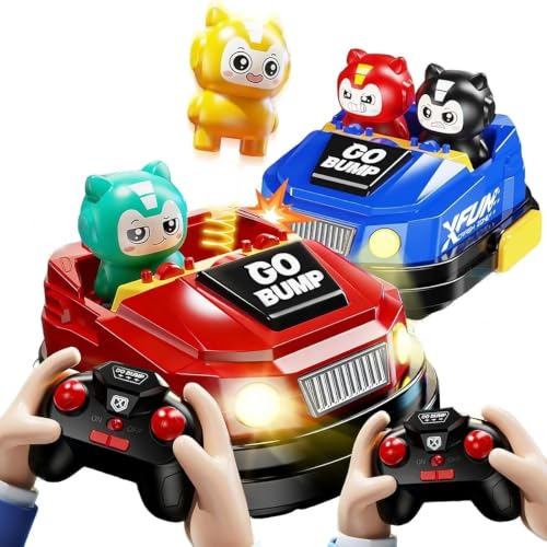 Image of Amitasha Remote Control Bumper Car Toy for Kids, 2-Player Battle Racing Game with Ejectable Drivers, 4-Channel RC Cars, Cool Light & Sound, Rechargeable Battery, Fun Indoor Toys
