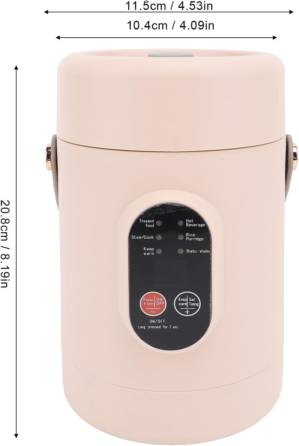Dimensions of TOPINCN Mini Electric Cooking Pot