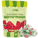 Snackathon Salt Water Taffy Single Flavor, Watermelon, Bulk Individually Wrapped Gourmet Candy, Soft & Chewy Sweet Treats, 15 oz Resealable Bag