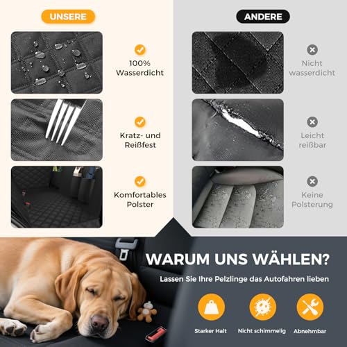 MZROT Hundedecke Auto Rückbank, Autoschondecke Hunde Autositz Rückbank Seitenschutz Wasserdicht & Kratzfest Hundematte Autositzbezug Universal für PKWs, LKWs und SUVs