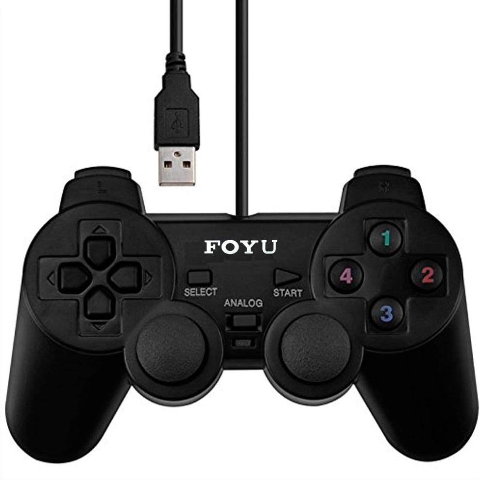 Donop USB Pc Computer Vibration Shock Wired Gamepad Game Controller Joystick Game Pad Includes Donop Black Wrist Band