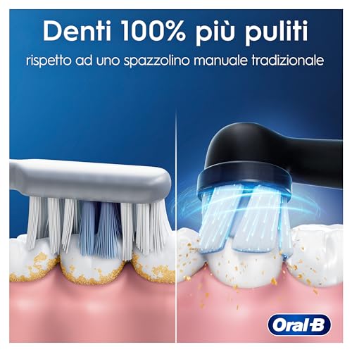 Oral-B Spazzolino Elettrico Ricaricabile iO 2 Nero, 1 Spazzolino Elettrico, 1 Testina Di Ricambio, Custodia Da Viaggio, Supporto per testine + 1 Dentifricio Oral-B Pro-Expert, Pulizia Denti - Immagine 1