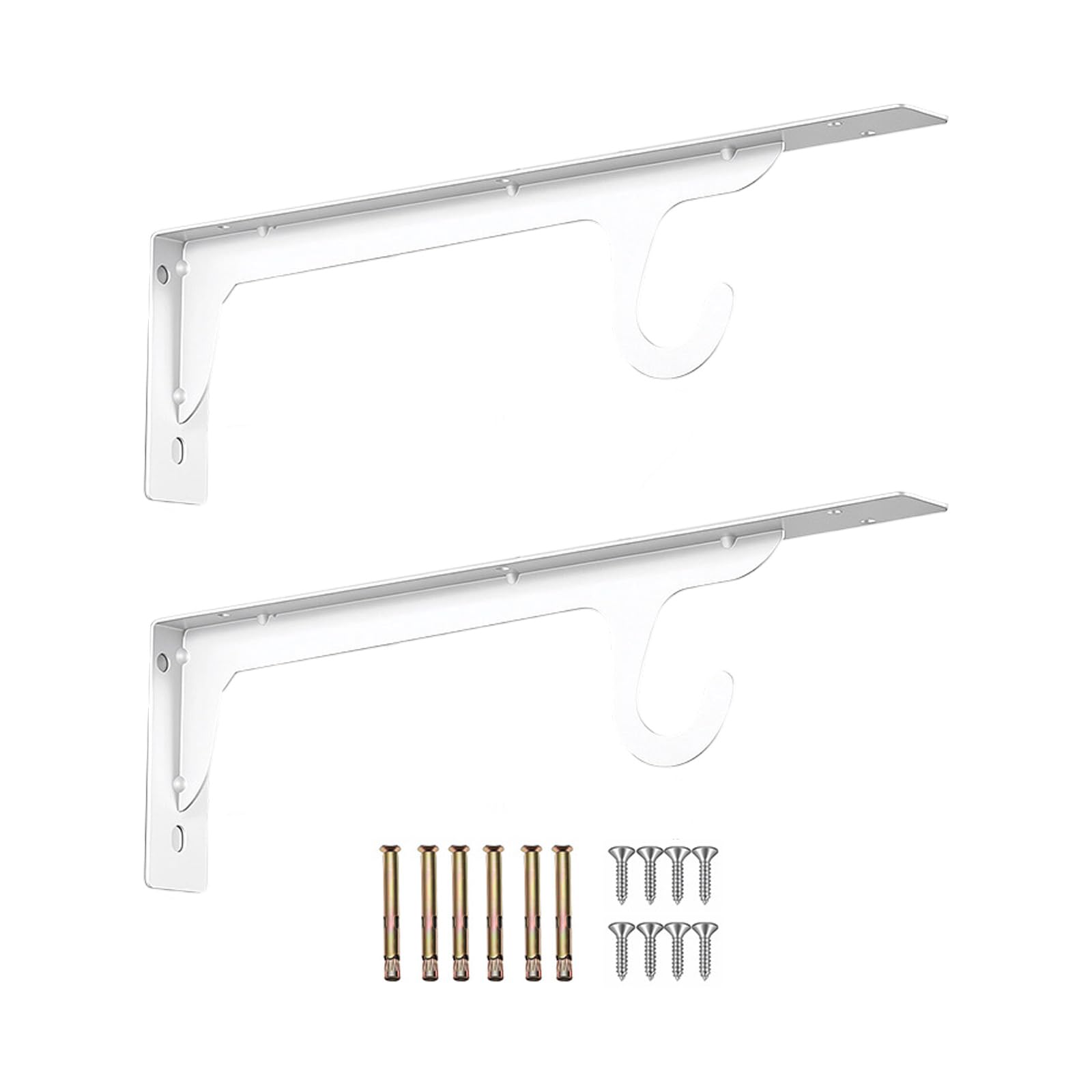 Pangboer Multicolor 2Pcs Reinforced Steel Closet Rod Supports With 200Lb Capacity Wall Hook Brackets For Organizing Wardrobes & Shelving Strong Wall Hook Parenthesis Space Saving Wardrobe Hanger